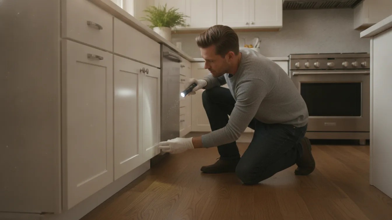 Homeowner checking a Colorado home for rodent entry signs